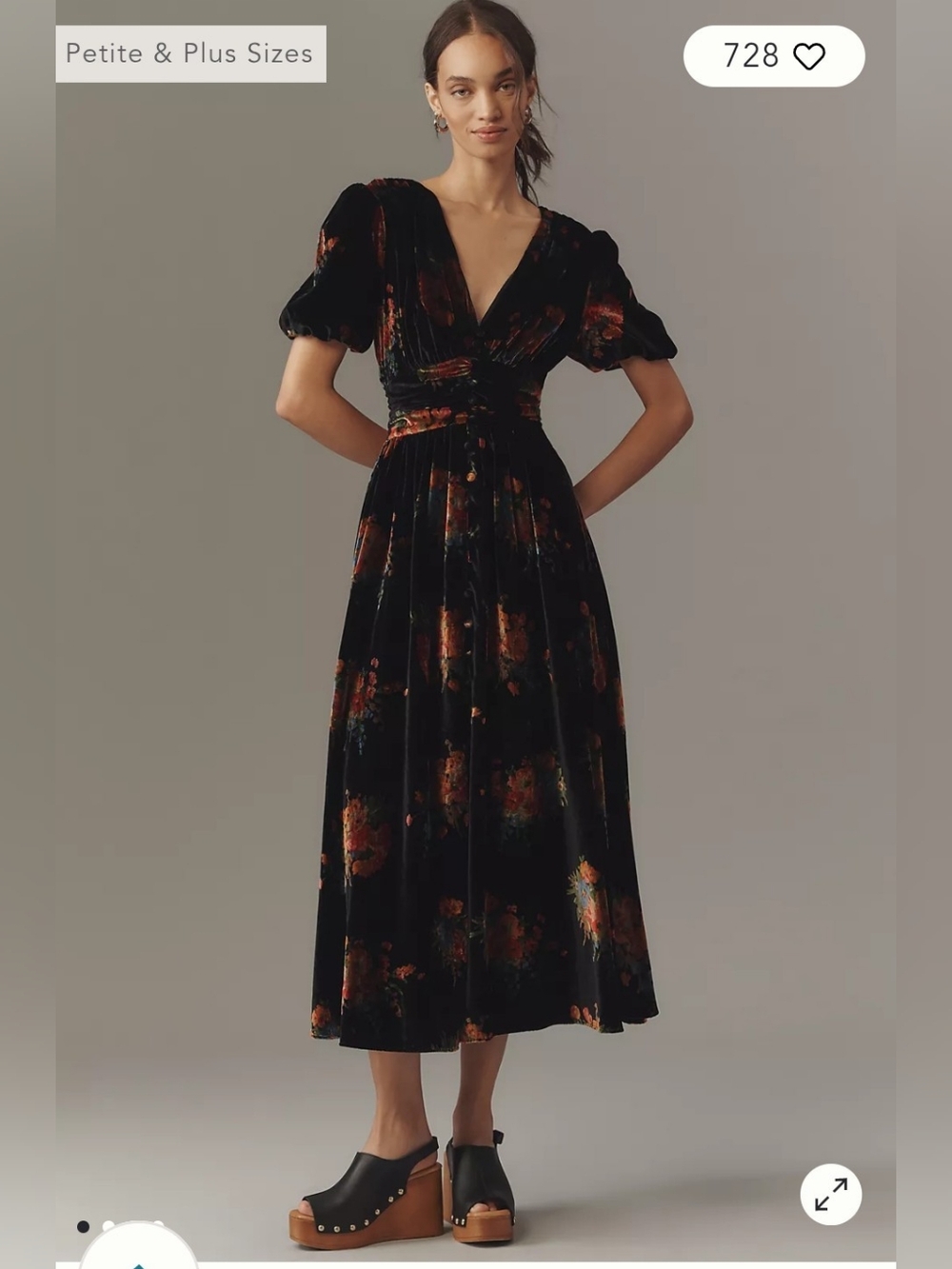 Anthroplogie The Katerina Button-Front Dress: Velvet Edition